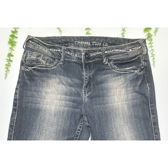 Cowgirl Tuff Jeans Women’s 30x32 DFMI Wired Bootcut Mid Rise Western Rodeo - Picture 2 of 4